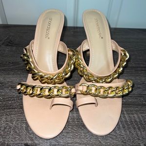 Gold chain heels